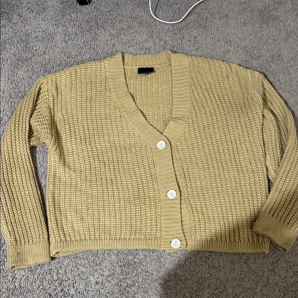 Lumiere Women's Tan Cardigan Sweater